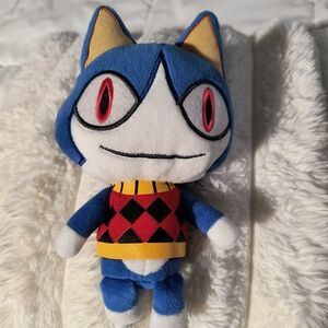 Blue Cat Plush Toy - Red & Black Sweater